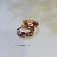 گوشواره میناکاری در دو رنگ نسکافه ای و زرشکی|بدلیجات|تهران, سازمان برنامه شمالی|دیوار