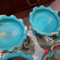 ست هفت سین شب چله ای سفالی آینه پتینه کاری نو|صنایع دستی و سایر لوازم تزئینی|تهران, مینای جنوبی|دیوار