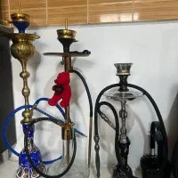 قلیان برنجی نقره ایی
