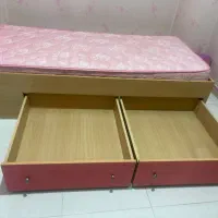 ست تخت و کتابخانه MDF صورتی نوجوان|تخت و سرویس خواب|تهران, سبلان (لشگر)|دیوار