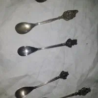 ۶ عدد قاشوق قدیمی۶ عددچای خوری ۱عدد چنگال|کلکسیون اشیاء عتیقه|تهران, جوادیه|دیوار