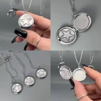 گردنبند لاکت استیل ستاره سیلور