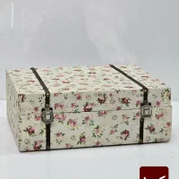 چمدون چوبی طرح گل