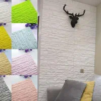 دیوارپوش فومی طرح آجر آنتیک سفید / مشکی / طوسی