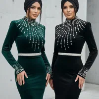 لباس مجلسی مخمل کره ای کد 20362