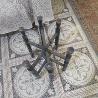 سینی مسی منبتکاری اصفهان بهمراه چهار پایه ها|کلکسیون اشیاء عتیقه|خرمشهر, |دیوار