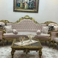 سرویس مبل سلطنتی استیل منبت ورق طلا|مبلمان خانگی و میز عسلی|تهران, والفجر (افسریه)|دیوار