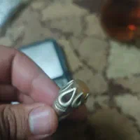 انگشتر عقیق خطی رکاب اشکی دستساز