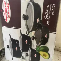 سرویس قابلمه زرساب ۱۰ پارچه جولیانا رنگ مشکی