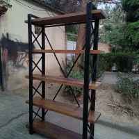 کتابخانه چوبی فلزی مدرن و خاص|کتابخانه، شلف، قفسه‌های دیواری|کرج, گلستان|دیوار