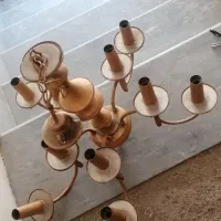 دو عدد لوستر برنجی ده شعله|لوستر و چراغ آویز|تهران, صاحب الزمان|دیوار