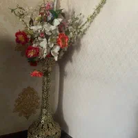 گلدان خمره ای برنز همراه با گلهاش