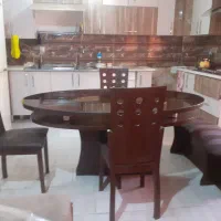 میز ناهارخوری ۶نفره فندقی با چوب راش