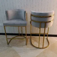 دو عدد صندلی اوپن فلز طلایی