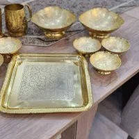 کاسه، پیاله، شکلات خوری، لیوان، سینی برنجی هندی