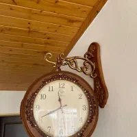 ساعت دیواری دوطرفه طرح چوب|ساعت دیواری و تزئینی|چمستان, |دیوار