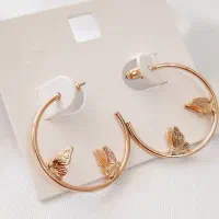 گوشواره نیم حلقه ای پروانه دار طلایی|بدلیجات|اهواز, زیتون کارمندی|دیوار