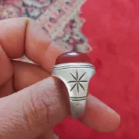 انگشتره نقر رکاب شهر ری نگین هم عقیق یمنی۳۵گرم|جواهرات|هلالی, |دیوار