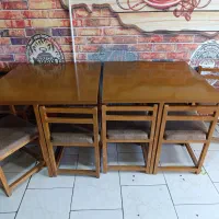 دو دست میز صندلی چوبی در حد نو کمتر از یکماه کار