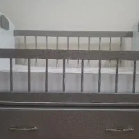 تخت کودک  ام دی اف دو حالته با تشک نو