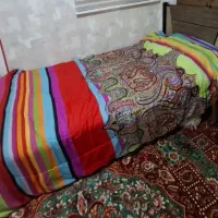 تخت خواب یک نفره چوب و فلز