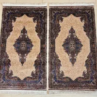 یک جفت قالیچه تافته قم