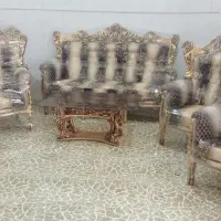 مبل سلطنتی ۹ نفره راش طلایی