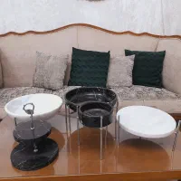 ست ظروف سنگی پذیرایی ب ههمراه پایه گلدان.