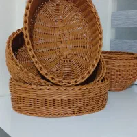 سبد حصیری دست بافت