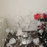 دو عدد لوستر کریستال گل رز