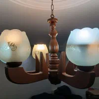 لوستر ۶ شاخه چوبی