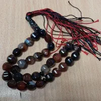 تسبیح عقیق سلیمانی یمنی تراش دار ۳۳ عددی