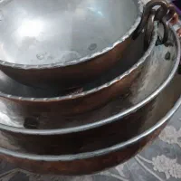 کاسه مسی پایه دار دسته دار