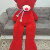 عروسک خرس دو متری قرمز