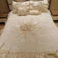 روتختی دونفره 5تیکه نو رنگ نباتی  مناسب عروس