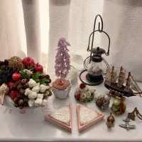دکوری مجسمه کوچک تزئینی هفت سین شمع گل فانوس