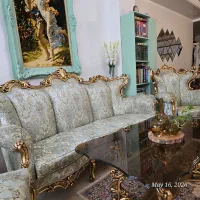 مبل استیل ۹ نفره همراه میز ناهار خوری ۸ نفره