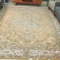 فرش 9متری کاشان رنگ گردویی