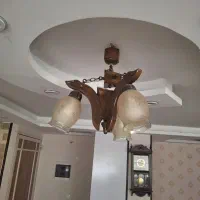دو عدد لوستر سه شاخه چوبی|لوستر و چراغ آویز|شیراز, کاراندیش|دیوار