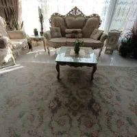 مبل 9نفره استیل چوب راش پارچه نانوبا پرده|مبلمان خانگی و میز عسلی|رویان, |دیوار