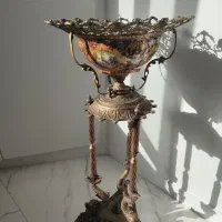 کاسه پایه دار برنزی ،طلاکوب