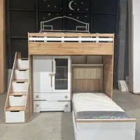 تخت دو طبقه پله منبری/پله نردبانی|تخت و سرویس خواب|مشهد, خلق آباد سفلی|دیوار