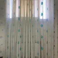 پرده حریر نقش دار پارچه ترک