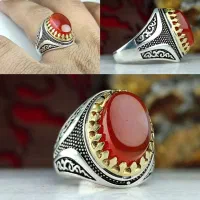 انگشتر عقیق خراسانی و یمنی (رکاب نقره 925)|جواهرات|بیرجند, |دیوار