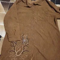 مانتو مخمل کبریتی رنگ‌ شتری