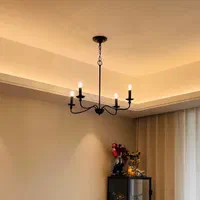 لوستر مدرن وکتور ۶ شاخه فلزی مشکی|لوستر و چراغ آویز|تهران, نیروی هوایی (پیروزی)|دیوار