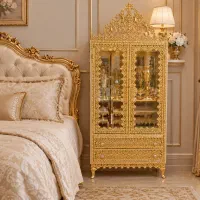 کمدلباس برنجی آلیاژی میزتلویزیون شومینه کنارسالنی