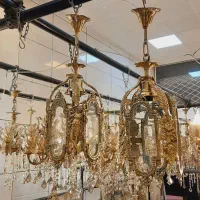 لوستر ۴گوش فانوس جدید گل رز و بانو برنز سوگلی|لوستر و چراغ آویز|زنجان, |دیوار