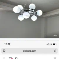 لوستر 9 شاخه با لامپ