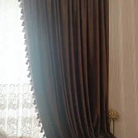 یک عددشال پرده رنگ قهوه ای سوخته